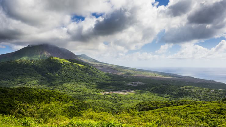 Known as the Emerald Isle, Montserrat is home to Soufrière Hills volcano, which erupted in 1995.